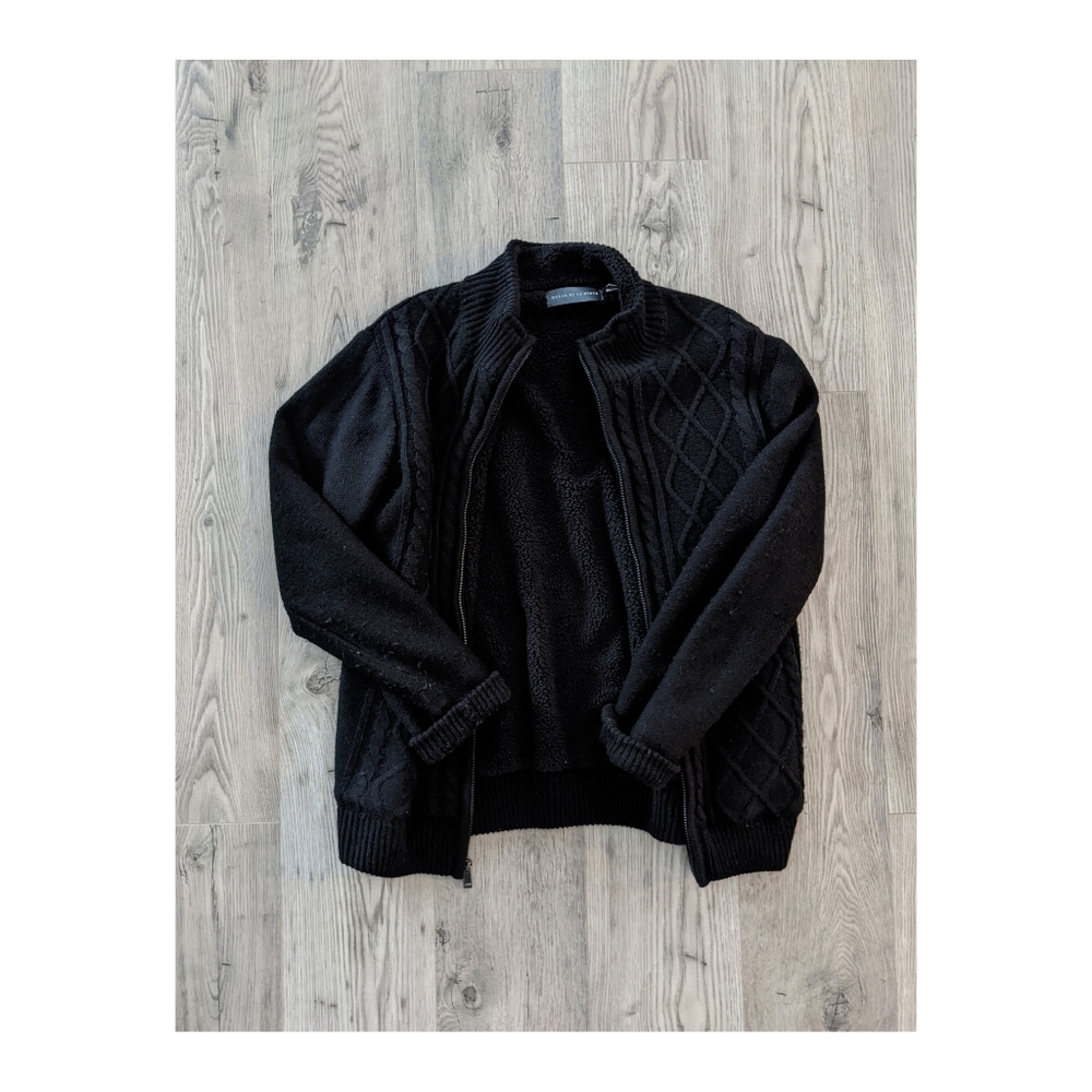 Oscar De La Renta zip up lined sweater